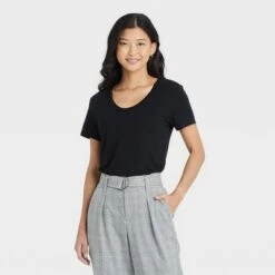 Women's Short Sleeve Scoop Neck Slim Fit 2pk Bundle T-Shirt - A New Dayâ„¢