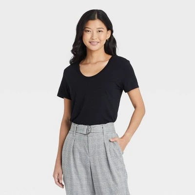 Women's Short Sleeve Scoop Neck Slim Fit 2pk Bundle T-Shirt - A New Day™ 3 Women's Short Sleeve Scoop Neck Slim Fit 2pk Bundle T-Shirt - A New Day™