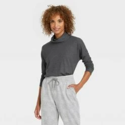 Women's Long Sleeve Turtleneck Waffle T-Shirt - A New Day™ -A New Day popular shop unnamed file 3877