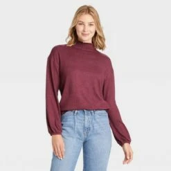 Women's Long Sleeve High Neck Smocked T-Shirt - A New Day™ 8 Women's Long Sleeve High Neck Smocked T-Shirt - A New Day™ -A New Day popular shop unnamed file 3901