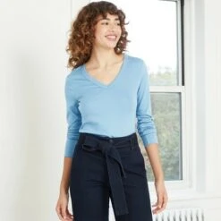 Women's Long Sleeve V-Neck Fitted T-Shirt - A New Day™ Burgundy -A New Day popular shop unnamed file 3989