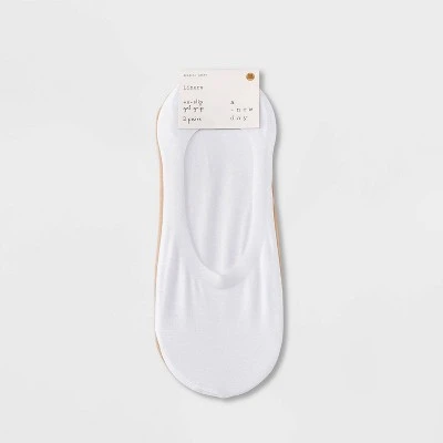 Women's Cotton Jersey 2pk Liner Socks - A New Day™ 4-10 White/beige 2 Women's Cotton Jersey 2pk Liner Socks - A New Day™ 4-10 White/beige