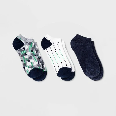 Women's Floral 3pk Low Cut Socks - A New Day™ Gray/Navy/White 4-10 4 Women's Floral 3pk Low Cut Socks - A New Day™ Gray/Navy/White 4-10 - Image 2