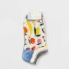 Women's Mixed Fruit 3pk Low Cut Socks - A New Day™ Ivory/Gray 4-10