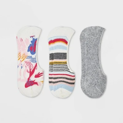 Women's Coral Reef 3pk Liner Socks - A New Day™ Ivory/Gray 4-10 4 Women's Coral Reef 3pk Liner Socks - A New Day™ Ivory/Gray 4-10 - Image 2