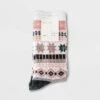 Women's Fair Isle Double Lined Cozy Crew Socks - A New Day™ Pink/Heather Gray 4-10 -A New Day popular shop unnamed file 4106