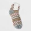 Women's Fair Isle Double Lined Cozy Ankle Socks - A New Day™ Heather Gray/Pink/Gold 4-10 -A New Day popular shop unnamed file 4108