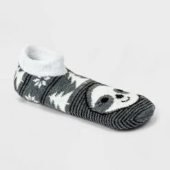 Women's Sloth Double Lined Cozy Booties with Grippers - A New Day™ Charcoal Heather 4-10 -A New Day popular shop unnamed file 4123