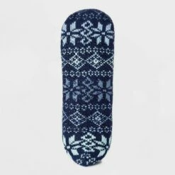 Women's Fair Isle Snowflake Double Lined Cozy Booties with Grippers - A New Day™ Blue 4-10 -A New Day popular shop unnamed file 4126