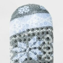 Women's Fair Isle Double Lined Cozy Booties with Grippers - A New Day™ Heather Gray/Blue 4-10 -A New Day popular shop unnamed file 4146