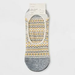 Women's Fair Isle 3pk Liner Socks - A New Day™ Heathered Gray 4-10