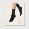 Women's Studded Anklet Socks - A New Day™ Black 4-10