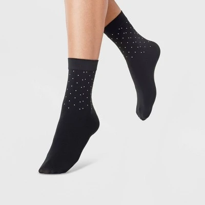 Women's Studded Anklet Socks - A New Day™ Black 4-10 4 Women's Studded Anklet Socks - A New Day™ Black 4-10 - Image 2