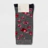 Women's Floral 3pk Crew Socks - A New Day™ Gray/Navy/Burgundy 4-10