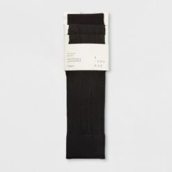 Women's 3pk Sheer Dot and Opaque Trouser Socks - A New Day™ Black 4-10