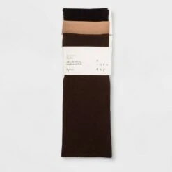 Women's 3pk Opaque Trouser Socks - A New Day™ Black