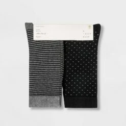 Women's Multipattern 6pk Crew Socks - A New Day™ Black 4-10