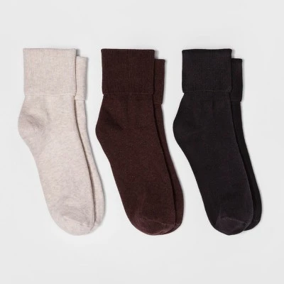 Women's 3pk Mary Jane Fold Over Cuff Socks - A New Day™ 4-10 Gray Heather 7 Women's 3pk Mary Jane Fold Over Cuff Socks - A New Day™ 4-10 Gray Heather - Image 5