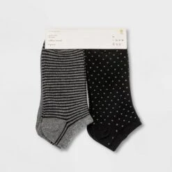 Women's Multipattern 6pk Low Cut Socks - A New Day™ Black 4-10