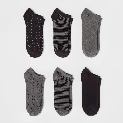 Women's Multipattern 6pk Low Cut Socks - A New Day™ Black 4-10 4 Women's Multipattern 6pk Low Cut Socks - A New Day™ Black 4-10 - Image 2