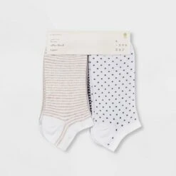 Women's Multipattern 6pk Low Cut Socks - A New Day™ White 4-10
