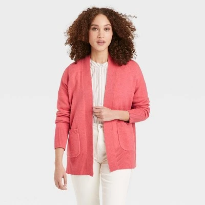 Women's Open-Front Cardigan - A New Day™ Pink 5 Women's Open-Front Cardigan - A New Day™ Pink - Image 3