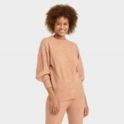 Women's Crewneck Ribbed Pullover Sweater - A New Day™ Light Brown XS 8 Women's Crewneck Ribbed Pullover Sweater - A New Day™ Light Brown XS -A New Day popular shop unnamed file 4318