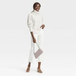 Women's Turtleneck Cable Knit Pullover Sweater - A New Day™ -A New Day popular shop unnamed file 4337