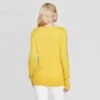 Women's Ribbed Cuff V-Neck Pullover Sweater - A New Day™ Gold XS