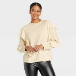Women's Ruffle Sweatshirt - A New Day™ -A New Day popular shop unnamed file 4417