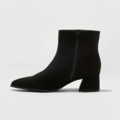 Women's Delilah Heeled Ankle Boots - A New Day™ Black