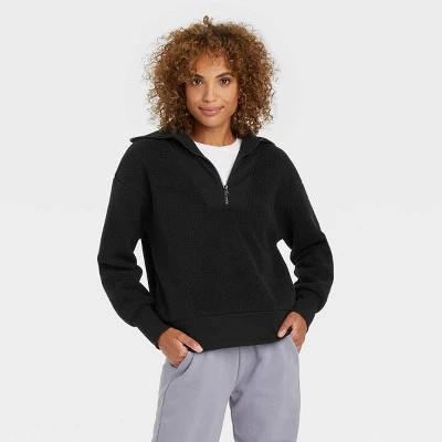 Women's Sherpa Quarter Zip Sweatshirt - A New Day™ 5 Women's Sherpa Quarter Zip Sweatshirt - A New Day™ - Image 3