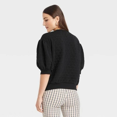 Women's 3/4 Sleeve Quilted Pullover Sweatshirt - A New Day™ 3 Women's 3/4 Sleeve Quilted Pullover Sweatshirt - A New Day™
