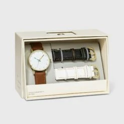 Women's Rainbow Dial Strap Watch with Changeable Straps - A New Day™ Brown/Black/White -A New Day popular shop unnamed file 4571