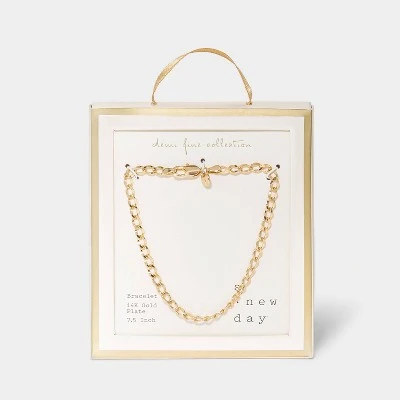 14K Gold Plated Chain Bracelet - A New Day™ 2 14K Gold Plated Chain Bracelet - A New Day™