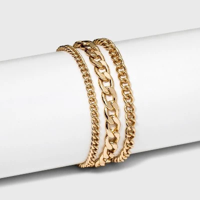 Linked Multi-Strand Chain Bracelet - A New Day™ Gold 3 Linked Multi-Strand Chain Bracelet - A New Day™ Gold
