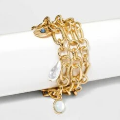 Cabochon and Simulated Pearl Charm Bracelet Set 3pc - A New Day™ Blue -A New Day popular shop unnamed file 488