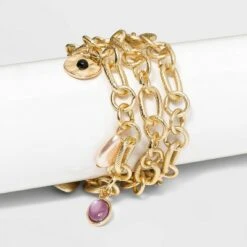 Cabochon and Simulated Pearl Charm Bracelet Set 3pc - A New Day™ Blue -A New Day popular shop unnamed file 489