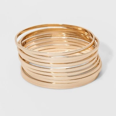 Bangle Bracelet 10pc - A New Day™ Gold 3 Bangle Bracelet 10pc - A New Day™ Gold