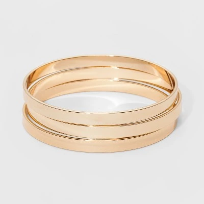Bangle Bracelet 3pc - A New Day™ Gold 3 Bangle Bracelet 3pc - A New Day™ Gold