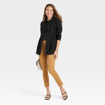 Women's Linen Utility Shirt Jacket - A New Day™ 4 Women's Linen Utility Shirt Jacket - A New Day™ - Image 2