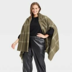 Women's Plus Size Plaid Wrap Jacket - A New Day™ Olive One Size 7 Women's Plus Size Plaid Wrap Jacket - A New Day™ Olive One Size -A New Day popular shop unnamed file 567