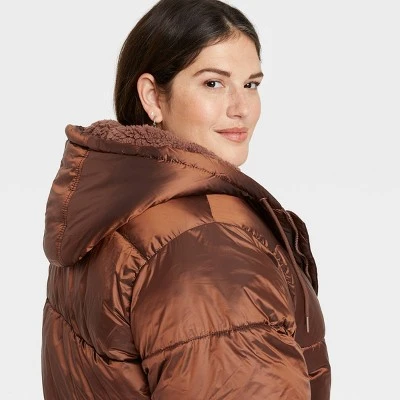 Women's Mid Length Shine Puffer Jacket - A New Day™ 5 Women's Mid Length Shine Puffer Jacket - A New Day™ - Image 3