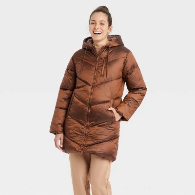 Women's Mid Length Shine Puffer Jacket - A New Day™ 6 Women's Mid Length Shine Puffer Jacket - A New Day™ - Image 4