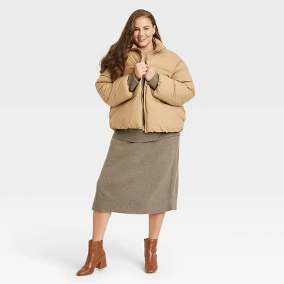 Women's Short Matte Puffer Jacket - A New Day™ 5 Women's Short Matte Puffer Jacket - A New Day™ - Image 3