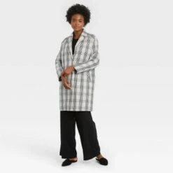 Women's Plaid Overcoat - A New Day™ Gray -A New Day popular shop unnamed file 634
