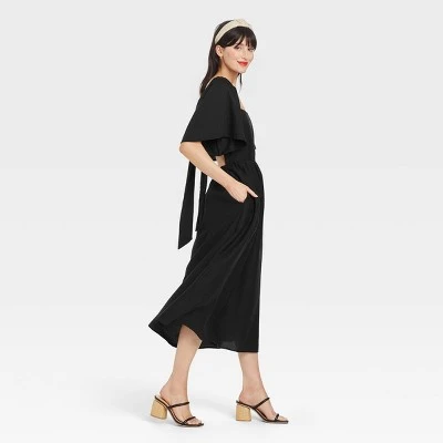 Women's Flutter Short Sleeve Tie-Back Dress - A New Day™ 4 Women's Flutter Short Sleeve Tie-Back Dress - A New Day™ - Image 2