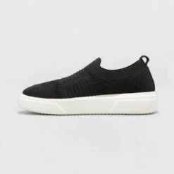 Women's Khloe Knit Sneakers - A New Day™ Black