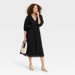 Women's Balloon 3/4 Sleeve Eyelet Dress - A New Day™ -A New Day popular shop unnamed file 706