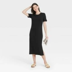 Women's Short Sleeve Rib Knit T-Shirt Dress - A New Day™ 8 Women's Short Sleeve Rib Knit T-Shirt Dress - A New Day™ -A New Day popular shop unnamed file 734